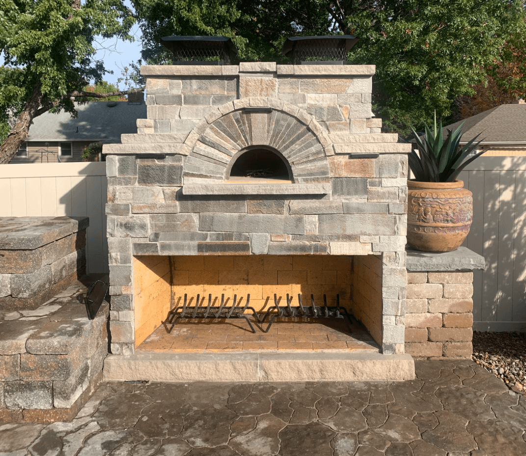 Caminetto Medeo Pizza Oven Combo| Pepe's Pizza Ovens | Outdoor Kitchen View Front