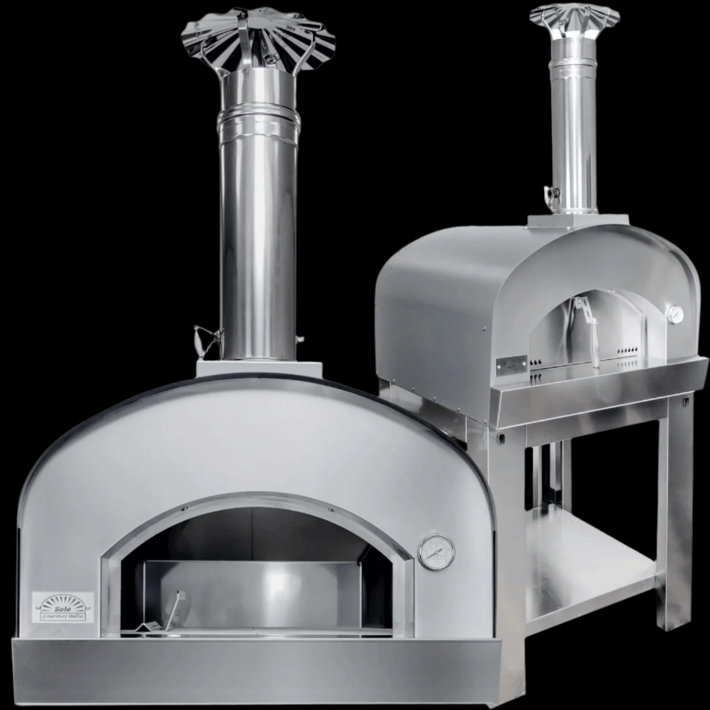 Solé Gour,met Italia Wood-fired Oven, Pepe's Pizza Ovens, Outdoor Pizza Ovens, dual view