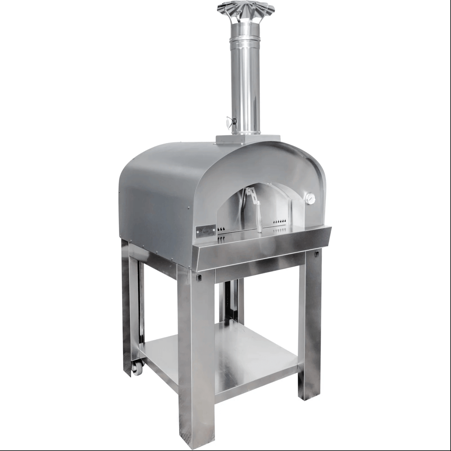 Solé Gourmet Italia Wood-fired Oven, Pepe's Pizza Ovens, Outdoor Pizza Ovens, left angle view