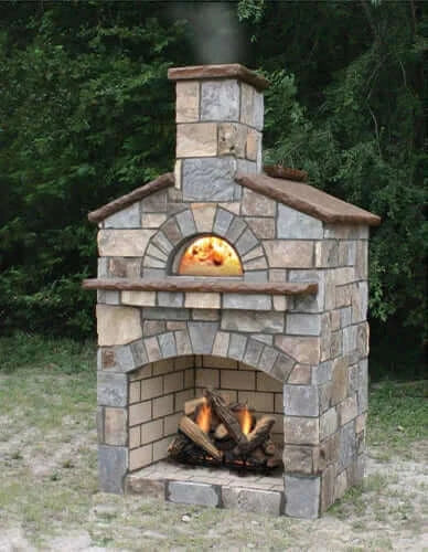 Mezzo Vent Free Fireplace Pizza Oven Combo | Pepe's Pizza Ovens |Full Front View