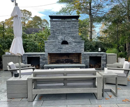 Caminetto Grande Pizza Oven Combo| Pepe's Pizza Ovens | Outdoor Kitchen View Front