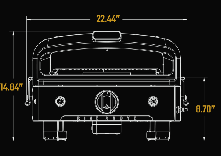 Halo Versa 16 Pizza Oven, Pepe's Pizza Ovens, Outdoor Pizza Ovens, blueprint view